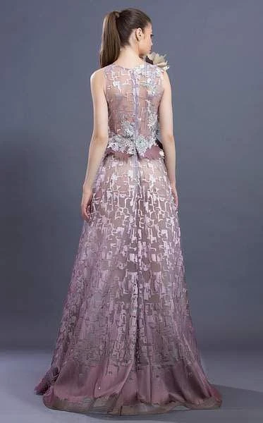 MNM COUTURE - K3649 Embellished V-neck A-line Dress 4 MNM COUTURE - K3649 Embellished V-neck A-line Dress