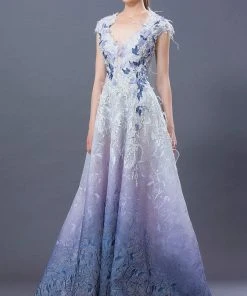 MNM COUTURE - K3656 Embroidered Scoop A-line Dress