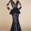 Formal Gowns MNM Couture - Lace Applique Embellished Mermaid Gown M0001 2 Formal Gowns MNM Couture - Lace Applique Embellished Mermaid Gown M0001