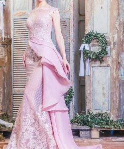 Formal Gowns MNM Couture - Lace Applique Evening Gown K3475