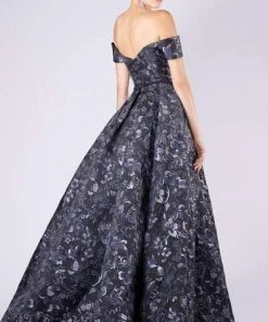 Formal Gowns MNM COUTURE - M0047 Off-shoulder Jacquard Pleated Ballgown 7 Formal Gowns MNM COUTURE - M0047 Off-shoulder Jacquard Pleated Ballgown