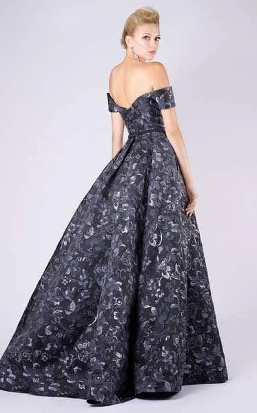 Formal Gowns MNM COUTURE - M0047 Off-shoulder Jacquard Pleated Ballgown 5 Formal Gowns MNM COUTURE - M0047 Off-shoulder Jacquard Pleated Ballgown