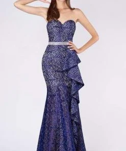 Formal Gowns MNM COUTURE - M0054 Cutout Lace Sweetheart Trumpet Dress