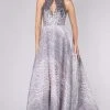 Formal Gowns MNM COUTURE - M0056 Diamond Cutout Bodice Gradient Jeweled Gown