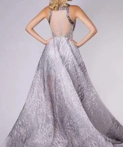 Formal Gowns MNM COUTURE - M0056 Diamond Cutout Bodice Gradient Jeweled Gown 7 Formal Gowns MNM COUTURE - M0056 Diamond Cutout Bodice Gradient Jeweled Gown