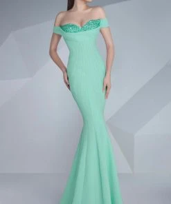 MNM Couture - Ornate Off-Shoulder Mermaid Gown G0592 Formal Gowns