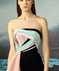 MNM Couture - Pleated Straight Across Mermaid Dress G0792 Formal Gowns 5 MNM Couture - Pleated Straight Across Mermaid Dress G0792 Formal Gowns