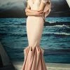 MNM Couture - Rosette Accented V-Neck Mermaid Gown G0808 1 MNM Couture - Rosette Accented V-Neck Mermaid Gown G0808