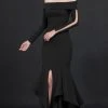 Formal Gowns MNM Couture - Ruffled Off Shoulder Trumpet Gown N0043