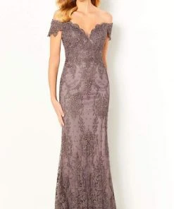 Formal Gowns Mon Cheri - Corded Lace Mermaid Gown 220631