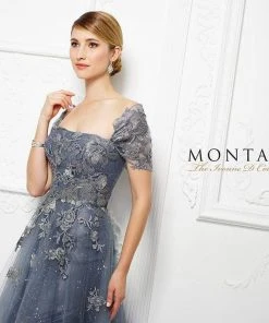 Mon Cheri - Embroidered Floral Lace Gown With Detachable Strap Wrap 217D88 - 1 Pc Wedgewood In Size 10 Available Formal Gowns 7 Mon Cheri - Embroidered Floral Lace Gown With Detachable Strap Wrap 217D88 - 1 Pc Wedgewood In Size 10 Available Formal Gowns