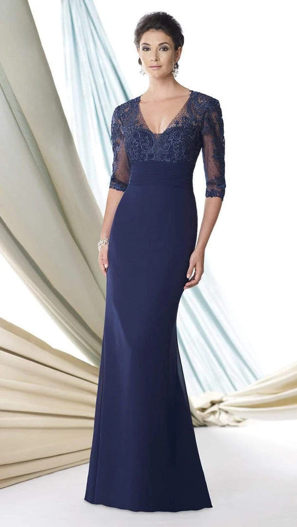 Formal Gowns Mon Cheri Lace Illusion V-Neck Mermaid Long Dress - 1 Pc Aqua/Green In Size 8 Available 6 Formal Gowns Mon Cheri Lace Illusion V-Neck Mermaid Long Dress - 1 Pc Aqua/Green In Size 8 Available