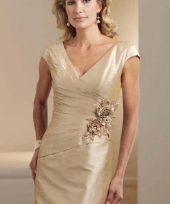 Montage By Mon Cheri - 111965 Cap Sleeve Floral Applique Trumpet Dress Formal Gowns