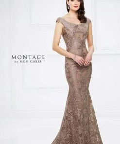 Montage By Mon Cheri - 116948 Metallic Lace Dress