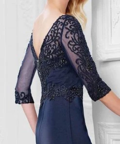 Montage By Mon Cheri - 117910 Quarter Sleeve Beaded Illusion Gown - 1 Pc Ice Gray In Size 12 Available Formal Gowns 9 Montage By Mon Cheri - 117910 Quarter Sleeve Beaded Illusion Gown - 1 Pc Ice Gray In Size 12 Available Formal Gowns