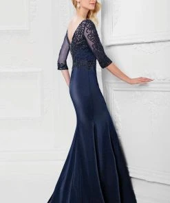 Montage By Mon Cheri - 117910 Quarter Sleeve Beaded Illusion Gown - 1 Pc Ice Gray In Size 12 Available Formal Gowns 8 Montage By Mon Cheri - 117910 Quarter Sleeve Beaded Illusion Gown - 1 Pc Ice Gray In Size 12 Available Formal Gowns