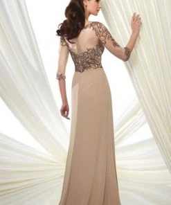 Montage By Mon Cheri - 216969 Chiffon Slim A-line Gown - 2 Pcs Caramel In Size 20 And Smoke In Size 20 Available 7 Montage By Mon Cheri - 216969 Chiffon Slim A-line Gown - 2 Pcs Caramel In Size 20 And Smoke In Size 20 Available