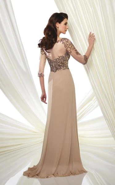 Montage By Mon Cheri - 216969 Chiffon Slim A-line Gown - 2 Pcs Caramel In Size 20 And Smoke In Size 20 Available 4 Montage By Mon Cheri - 216969 Chiffon Slim A-line Gown - 2 Pcs Caramel In Size 20 And Smoke In Size 20 Available