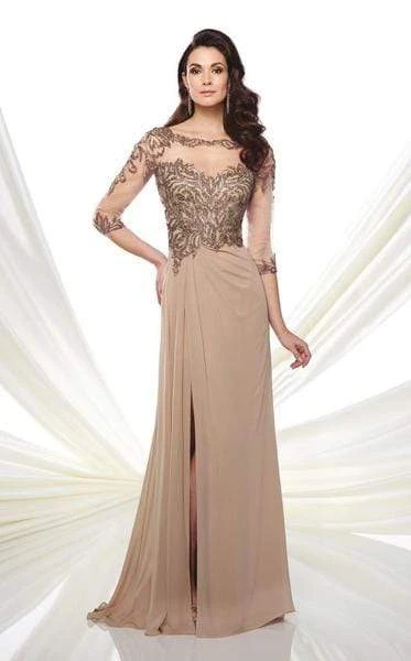 Montage By Mon Cheri - 216969 Chiffon Slim A-line Gown - 2 Pcs Caramel In Size 20 And Smoke In Size 20 Available 3 Montage By Mon Cheri - 216969 Chiffon Slim A-line Gown - 2 Pcs Caramel In Size 20 And Smoke In Size 20 Available