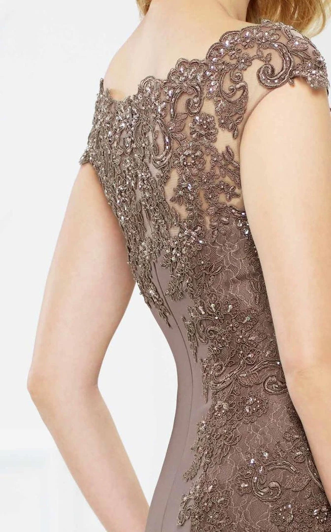 Formal Gowns Montage By Mon Cheri - 217948 Bateau Neck Beaded Lace Trumpet Gown - 1 Pc Mocha In Size 6 Available 6 Formal Gowns Montage By Mon Cheri - 217948 Bateau Neck Beaded Lace Trumpet Gown - 1 Pc Mocha In Size 6 Available