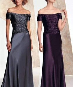 Montage By Mon Cheri - 24942P Jewel Ornate Ruched Off-shoulder Gown Formal Gowns