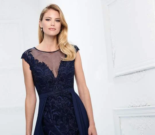 Montage By Mon Cheri - Embroidered Lace Chiffon Overskirt Gown 218914 - 1 Pc Navy In Size 10 Available Formal Gowns 5 Montage By Mon Cheri - Embroidered Lace Chiffon Overskirt Gown 218914 - 1 Pc Navy In Size 10 Available Formal Gowns