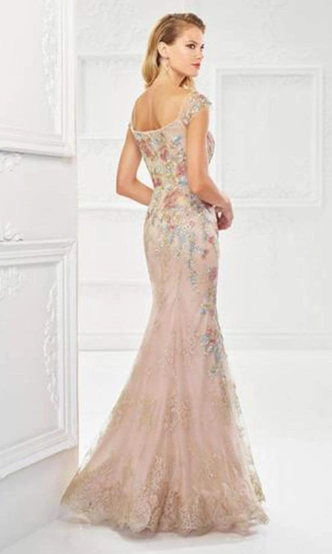 Formal Gowns Montage By Mon Cheri - Floral Embroidered Lace And Tulle Gown 118966 4 Formal Gowns Montage By Mon Cheri - Floral Embroidered Lace And Tulle Gown 118966