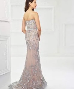Montage By Mon Cheri - Strapless Fitted Lace Sheath Evening Gown 118961 Formal Gowns 6 Montage By Mon Cheri - Strapless Fitted Lace Sheath Evening Gown 118961 Formal Gowns