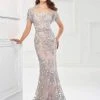 Montage By Mon Cheri - Strapless Fitted Lace Sheath Evening Gown 118961 Formal Gowns