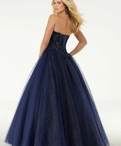 Mori Lee - 45008 Bejeweled Strapless Sweetheart Glitter Ballgown Formal Gowns