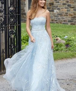 Mori Lee - 45010 Crystal Semi-Sweetheart A-line Dress