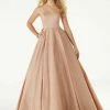 Mori Lee - 45032 Glitter Satin Strapless Ballgown Formal Gowns