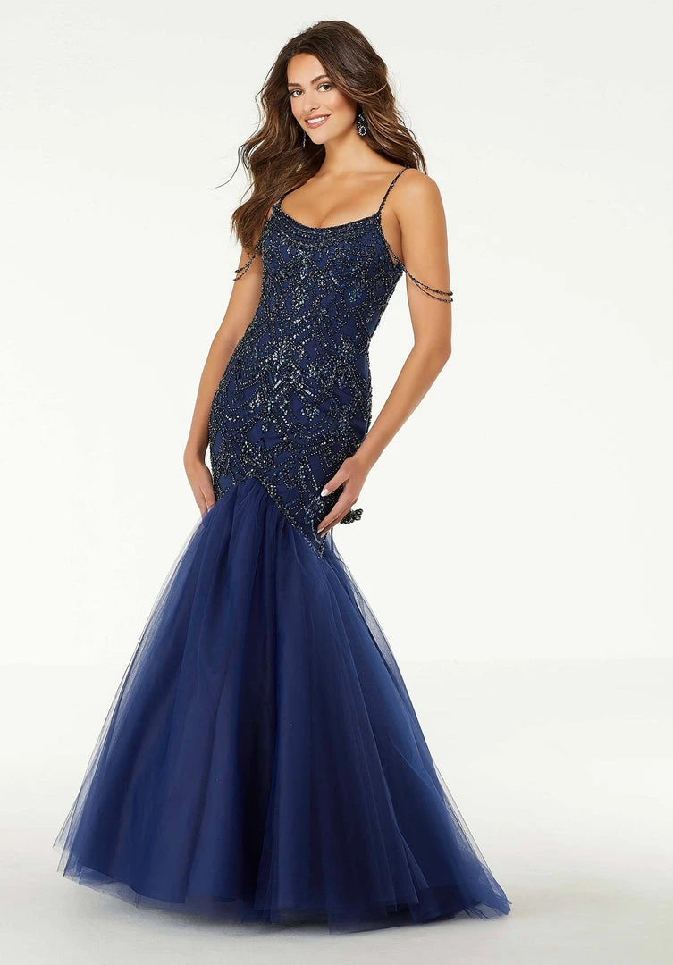 Mori Lee - 45042 Crystal Beaded Scoop Neck Tulle Mermaid Dress 3 Mori Lee - 45042 Crystal Beaded Scoop Neck Tulle Mermaid Dress