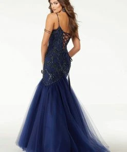 Mori Lee - 45042 Crystal Beaded Scoop Neck Tulle Mermaid Dress 8 Mori Lee - 45042 Crystal Beaded Scoop Neck Tulle Mermaid Dress