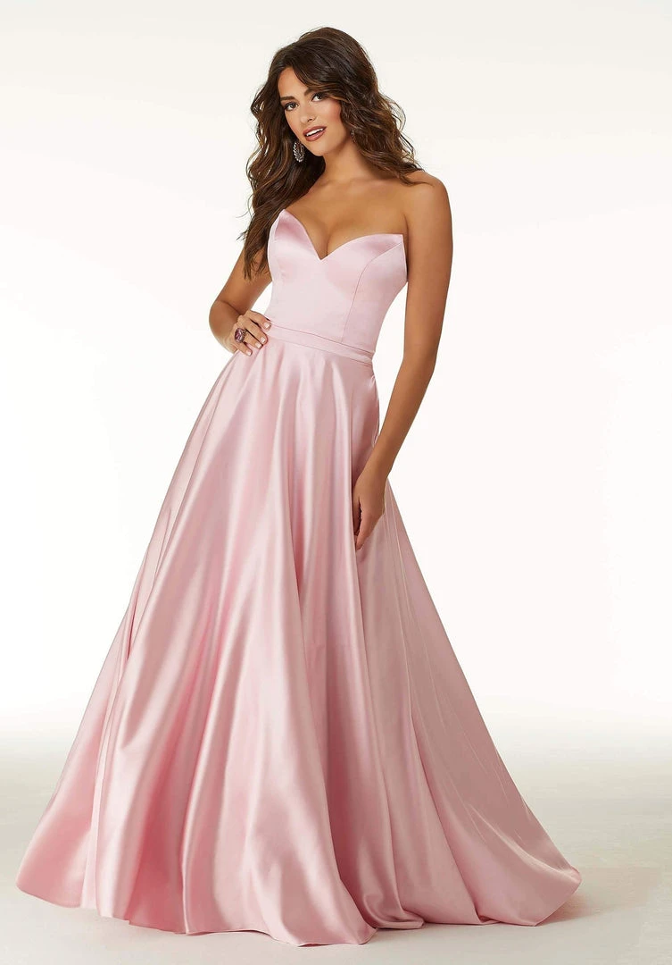 Mori Lee - 45043 Strapless Sweetheart Satin A-line Gown 6 Mori Lee - 45043 Strapless Sweetheart Satin A-line Gown