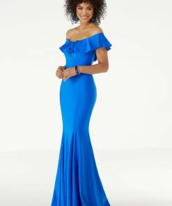Formal Gowns Mori Lee - 45046 Off-Shoulder Silky Jersey Trumpet Dress