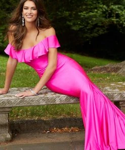 Formal Gowns Mori Lee - 45046 Off-Shoulder Silky Jersey Trumpet Dress 11 Formal Gowns Mori Lee - 45046 Off-Shoulder Silky Jersey Trumpet Dress