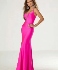 Formal Gowns Mori Lee - 45047 Scoop Neck Jersey Trumpet Dress