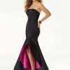Mori Lee - 45051 Strapless Satin Mermaid Dress With Train Formal Gowns