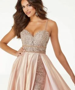 Mori Lee - 45060 Beaded Lace Sweetheart Dress With Overskirt Formal Gowns