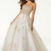 Formal Gowns Mori Lee - 45061 Crystal Beaded Strapless Tulle Ballgown
