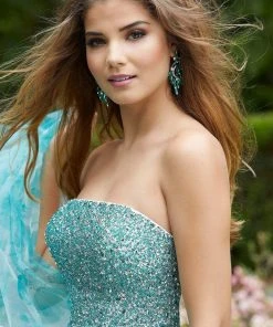 Formal Gowns Mori Lee - 45071 Straight Across A-line Long Dress 11 Formal Gowns Mori Lee - 45071 Straight Across A-line Long Dress