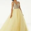 Mori Lee - 45072 Beaded Deep V-neck Tulle Ballgown Formal Gowns