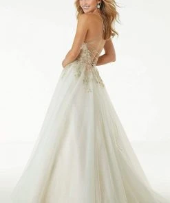 Mori Lee - 45074 Floral Embroidered A-line Dress 10 Mori Lee - 45074 Floral Embroidered A-line Dress