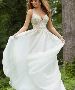 Mori Lee - 45074 Floral Embroidered A-line Dress 11 Mori Lee - 45074 Floral Embroidered A-line Dress