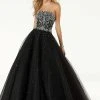 Mori Lee - 45081 Strapless Jeweled Bodice Tulle Gown Formal Gowns