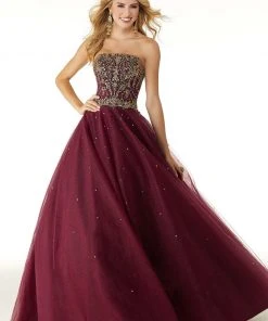 Mori Lee - 45081 Strapless Jeweled Bodice Tulle Gown Formal Gowns 12 Mori Lee - 45081 Strapless Jeweled Bodice Tulle Gown Formal Gowns