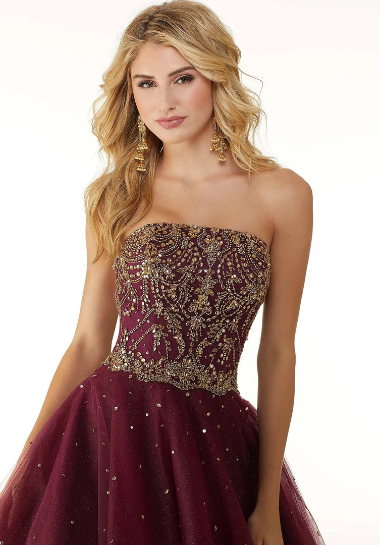 Mori Lee - 45081 Strapless Jeweled Bodice Tulle Gown Formal Gowns 7 Mori Lee - 45081 Strapless Jeweled Bodice Tulle Gown Formal Gowns