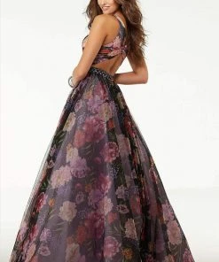 Mori Lee - 45084 Floral Patterned Long Ballgown