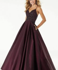 Mori Lee - 45086 Jeweled Taffeta Long Ballgown Formal Gowns